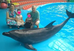 Celebrating Anthoulas seventh Birthday at the Delfinarium in Minsk